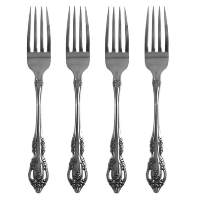 #ad Oneida Brahms 18 8 Stainless Steel Dinner Fork Set of Four $53.99