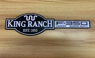 #ad 1pcs F350 King Ranch Lariat Logo For 03 07 Truck Fender Tailgate Emblem White $19.79