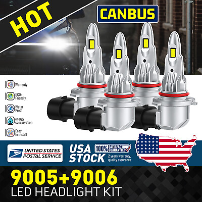 #ad 90059006 LED Combo CSP LED Headlight Kit CANBUS Light Bulbs Hi Low Beam 6000K $28.09