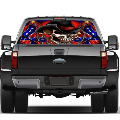 #ad US 135x36CM 3D Graphic Perforated Truck Rear Window Sticker Decal Clown Skeleton $17.55