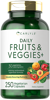 #ad Fruits and Veggies 250 Capsules 32 Fruits and Vegetables by Carlyle $20.99