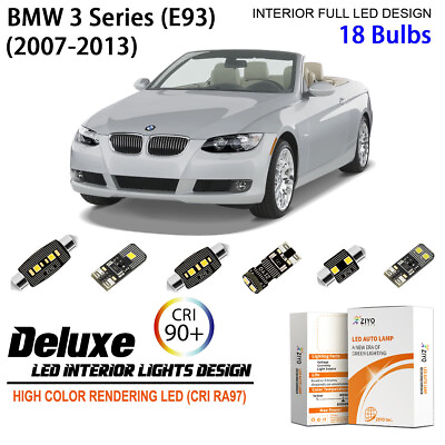 #ad 18 Bulb LED Interior Light Kit 6000K Cool White For E93 BMW 3 Series Convertible $23.40
