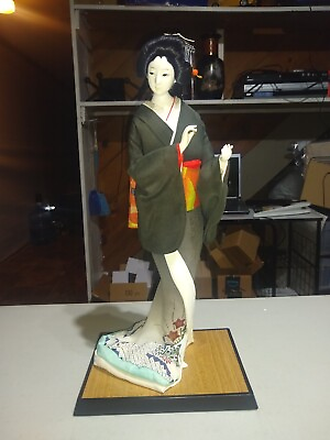 #ad Rare 15 in Beautiful Japanese Geisha Doll w Kimono Asian Oriental $89.99