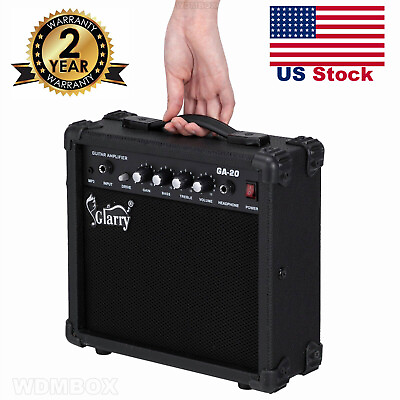 #ad New 20W Amplifier Portable Guitar Amp for Electric Guitar Powerful Sound Black $39.99