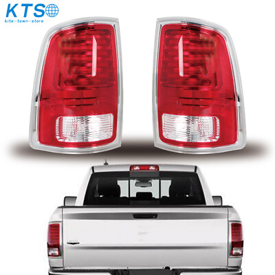 #ad For 2013 2018 Dodge Ram Rear Tail Lights LED Lamp Chrome Trim LeftRight Side $64.99