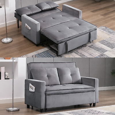 #ad 3 in 1Convertible Pull Out Sofa BedLoveseat Sleer Sofa with Adjustable Backrest $249.99