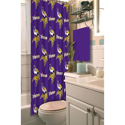 #ad Northwest NFL Fabric Shower Curtain Minnesota Vikings 72 x 72 in $19.99
