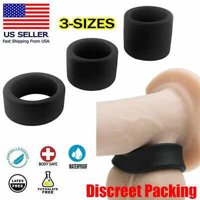 #ad Silicone CBT Ball Stretcher Stretch Scrotum Bondage Thick Cock Ring Male Sex Toy $12.99