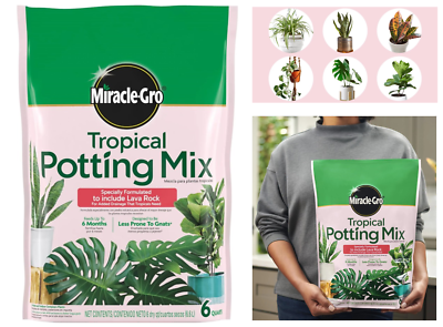 #ad Tropical Potting Soil Mix 1 Bag 6 Dry Qt. Include Lava Rock for Added Drainage $8.80