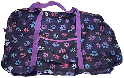 #ad Paw Print Dog Lover Duffle Weekender Tote Bag With Exterior Pocket Zip Close $14.88