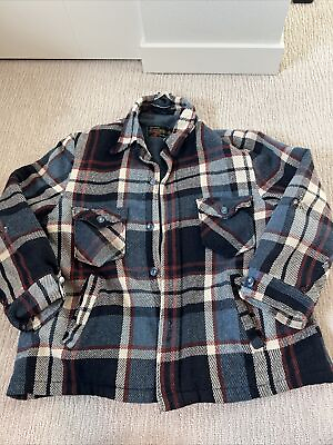#ad Vintage Sears The Mens Store Outerwear Wool Plaid Fleece Lined Jacket Mens XL $49.00