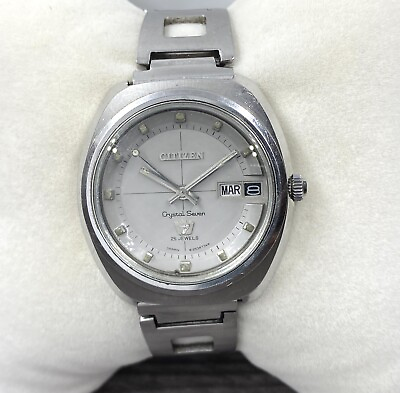 #ad Citizen Crystals Seven 25 Jewels Automatic 7 Gray Dial Day Date calibre 5290 $200.00