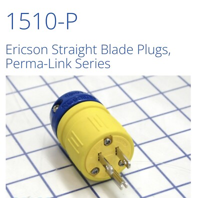 #ad Ericson 1510 P Straight Blade Plug Permalink Series *Replacement Male Plug* $11.90