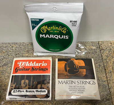 #ad Lot of 3 New Guitar Strings Martin and D#x27;Addario $28.99