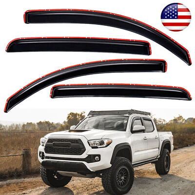#ad For 2016 2022 Toyota Tacoma Double Cab In Channel Window Vent Visors Rain Guard* $30.99