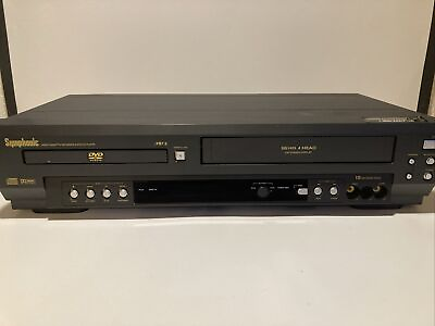 #ad Symphonic WF803 VHS Player VCR Recorder amp; DVD CD Player Combo Tested $39.99