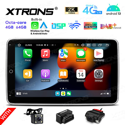 #ad 10.1quot; QLED Single 1 DIN 8 Core Android 13 64G Car Stereo GPS Radio In Dash Units $289.99