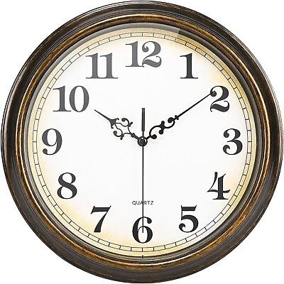 #ad Wall Clock Battery Operated Silent Non Ticking Vintage Wall Clock for LivingRoom $19.99