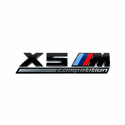 #ad X5 Series Gloss Black Emblem X5M COMPETITION Number Letters Rear Trunk Badge $14.99