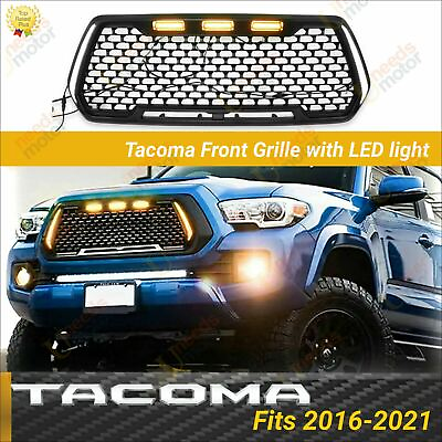 #ad Fits Toyota Tacoma 2016 2023 Black Turn Signal Day Lights Front Grille With LED $295.99