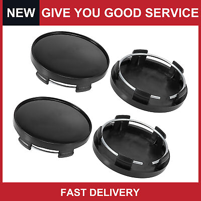 #ad Universal Black 59mm Dia 5 Clips Auto Wheel Tyre Center Hub Caps Cover Pack of 4 $13.54