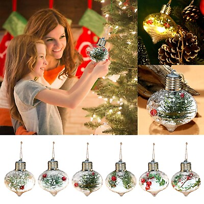 #ad Concave With Lights Transparent Christmas Christmas Tree Hanging Ornaments $3.85