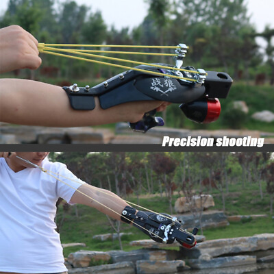 #ad Pro Hunting Fishing Slingshot Laser Catapult Shooting Bow Archery Set Bowfishing $34.99