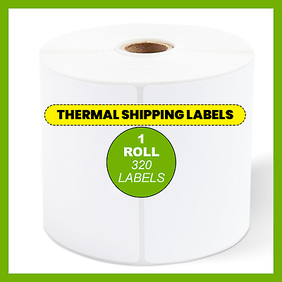 #ad 1x Rolls of 320 4x6 Direct Thermal Shipping Labels For Zebra Eltron 320 Labels $7.99