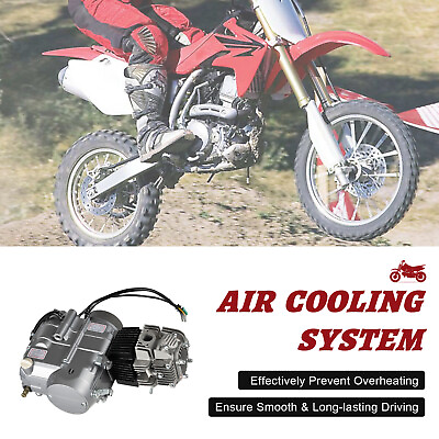 #ad 125CC Single Cylinder 4 speed Manual Clutch Dirt Bike Engine Motor Complete Kit $254.36