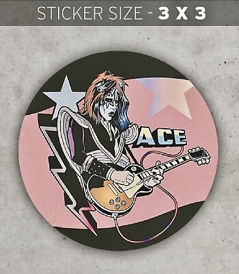 #ad KISS Ace Frehley 3”x3” Round Sticker $5.99