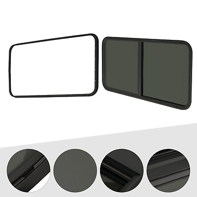 #ad RV Window Set Black High Privacy W Mounting Trim Rings Alum Alloy 24quot;W X 20quot;H $118.75