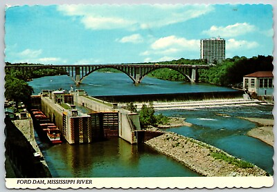 #ad Ford Dam Mississippi River Minneapolis amp; St. Paul Minnesota Postcard $4.98