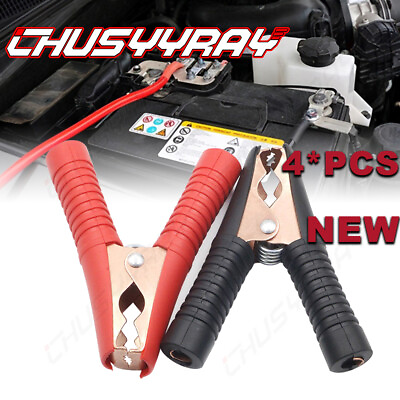 #ad CHUSYYRAY 4pcs Power Jumper Cable Heavy Duty Battery Clamps Red and Black New $7.49