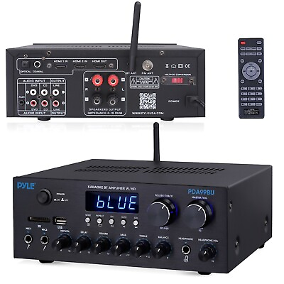 #ad Pyle Wireless BT Streaming Amplifier 300W Multi Channel 8 DSP Effects Coaxial $107.99