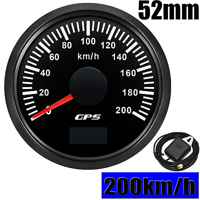 #ad 2quot; 52mm GPS Speedometer 200km h Gauge for Motorcycles Marine Boat Car Truck ATV $44.49