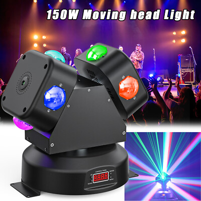 #ad 150W Laser Moving Head Light 8 LED Rotating Beam Lights RGBW Stage DJ Lighting $135.99