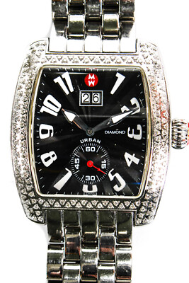 #ad Michele Womens Urban Watch Diamond Bezel Sapphire Crystal Watch 71 2801 3801 $699.99