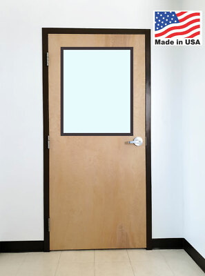 #ad Commercial Birch Wood Door Interior BRAND NEW RH 36quot;x80quot; w Lite $664.00
