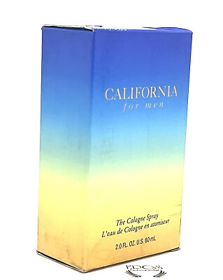 #ad Vintage CALIFORNIA FOR MEN THE COLOGNE SPRAY 2 FL OZ In Box $110.00