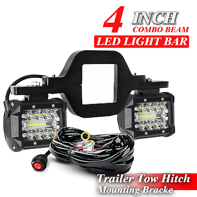 #ad #ad Tow Hitch Mounting Bracket3 row LED Tow Lights Pods Backup Reverse 4#x27;#x27;For Truck $36.95