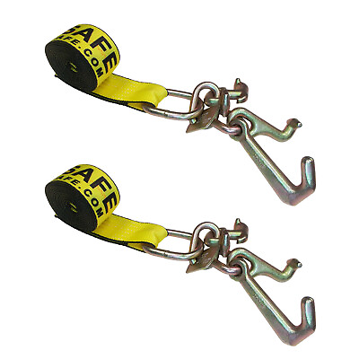 2 Pack 2quot; x 10#x27; Tie Down Strap w RTJ Cluster Hook Wrecker Tow Truck Auto Hauling $41.85