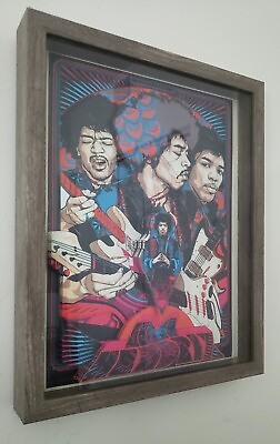 #ad Jimi Hendrix Psychedelic 3D Layered Posters New Framed 14#x27;#x27;x11#x27;#x27; $139.00