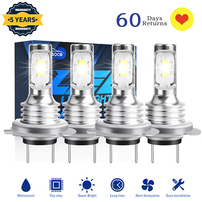 #ad For Volkswagen Jetta 2006 2018 4X H7H7 LED Headlight High Low Bulbs Kit 6000K $29.99