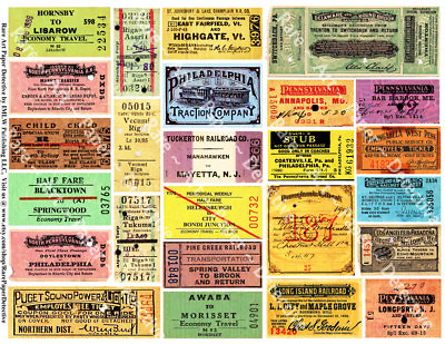 #ad Train Ticket Stubs Travel Paper Art Railroad Ticket Transportation Tags Rail $8.76