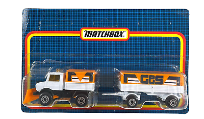 #ad Matchbox Twin Pack Unimog Snow Plow and Mercedes Trailer Sealed 1987 $34.95