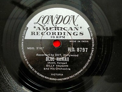 #ad Billy Vaughn Orchestra Blue Hawaii Tico Tico RARE 78 rpm Record India Indian EX $847.45