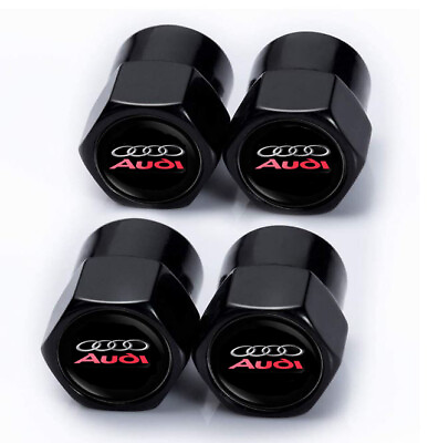 #ad 4x Black Hex Alloy Tire Air Valve Stem Cap Fits Most Audi Cars Wagons amp; SUVs $7.98