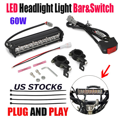 #ad LED Headlight Light Baramp;Switch Kit For Yamaha YFZ50 YFZ450R X Raptor 700 TRX90X $48.99