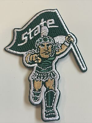 #ad MSU Michigan State Spartans embroidered iron on patch vintage 3quot;x2” $6.69