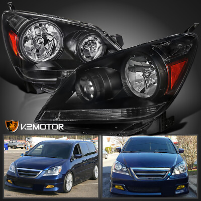 #ad Black Fits 2005 2007 Honda Odyssey Headlights Head Lamp LeftRight Pair 05 06 07 $144.38